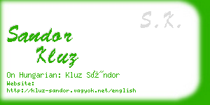 sandor kluz business card